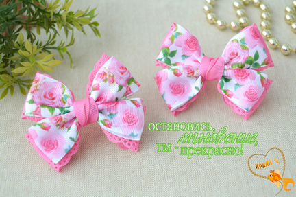 Яркие бантики для дочек, резинки для волос