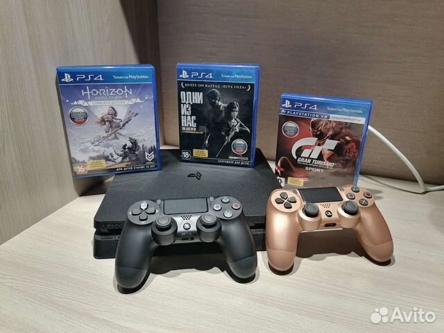 Sony PS4 Slim +2джоя, игры