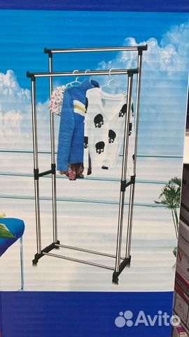 Вешалка напольная для одежды двойная