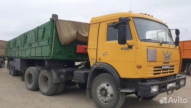 Камаз с полуприцепом самосвал