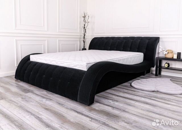 Кровать 140х200 черная Мадрид