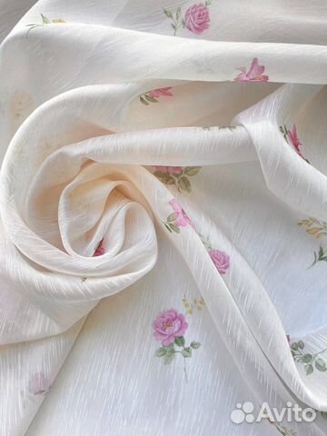 Тюль с цветочным принтом