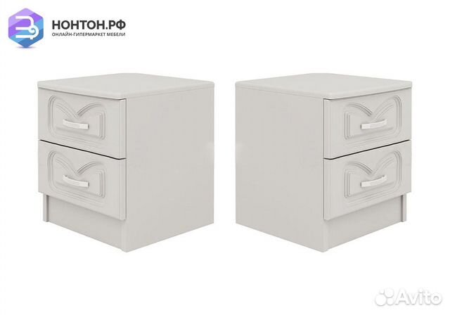 Комплект прикроватных тумб Натали-1 белый глянец