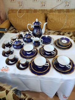 Сервиз чайно кофейный СССР кобальтовый