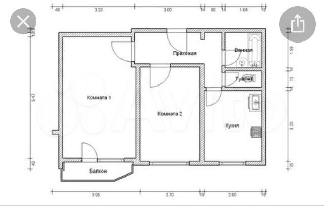 Купить 2-комнатную квартиру, 45.1 м² по адресу Екатеринбург, Уралмаш, Стахановск