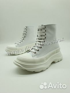 Кроссовки Александр Маккуин белые высокие