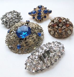 Броши, колье, браслет винтажные, Чехословакия