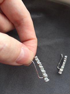 Серебряные серьги (925) с фианитами