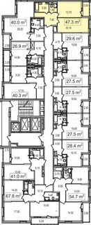 1-к квартира, 45.5 м², 7/25 эт.