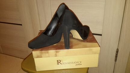 Черные туфли Renaissance Италия текстиль