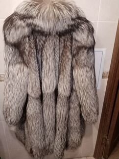 Шуба из перьевой чернобурки,Греция,большая