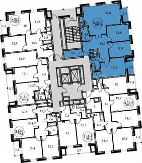 4-к квартира, 108.1 м², 16/17 эт.