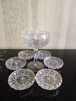 Набор креманка + вазочки хрустальные