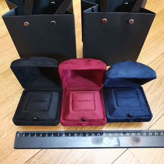 Коробка футляр для кольца замша