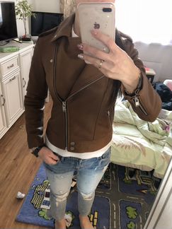 Mango новая кожаная куртка косуха