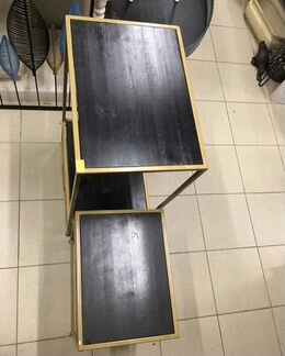 Набор чёрных тумб с золотом Испания