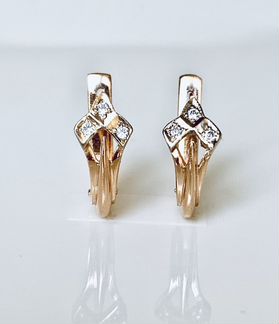 Золотые серьги с фианитами