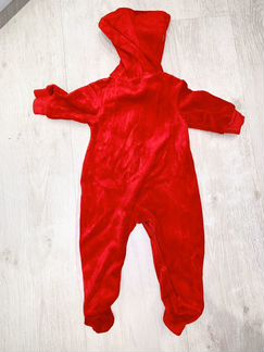 Новогодний наряд (велюр) для девочки 2-4 месяца