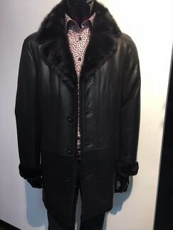 Куртка кожаная зимняя с норковым воротником