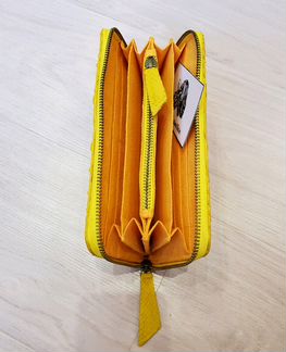 Кошелек желтый из кожи питона настоящий