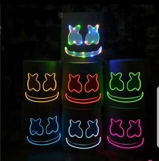 Маска маршмеллоу новогодняя хеллоуин Marshmello DJ