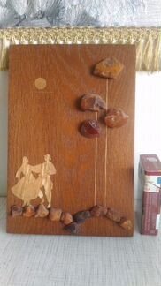 Картина, дерево, камень янтарь