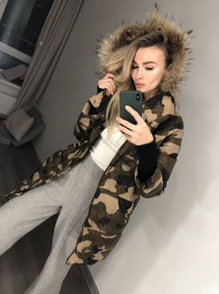 Пуховик камуфляжный