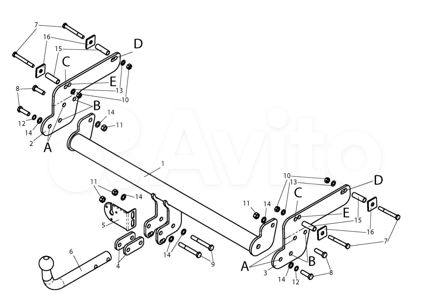 Фаркоп на Рено Дастер, с 2015 г. в. Новый
