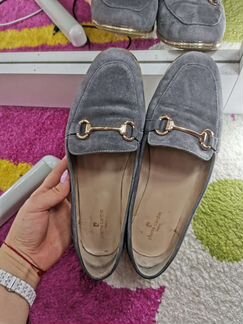 Лоферы женские 40, нат. кожа, замша