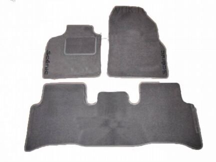 Ворсовые коврики в салон серые renault scenic II