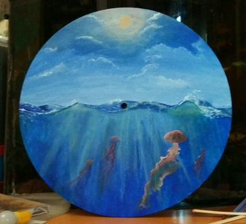 Часы ручной работы. Сова и Море медуз