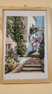 Вышитая картина Итальянский дворик