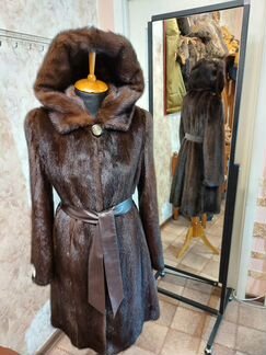 Норковая Шуба 44-46,Новая,Махагон,длиная 96см