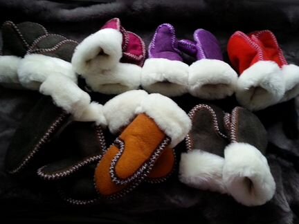 Детские варежки из меха овчины