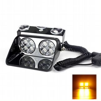 Сробоскоп желтый под лобовое стекло 12/24 вольт