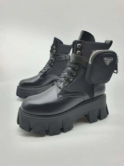 Ботинки черные коричневые кожаные массивные