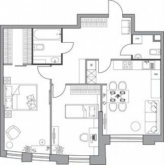 Квартира-студия, 75.5 м², 13/39 эт.