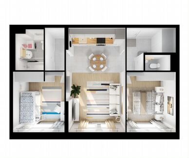 2-к квартира, 56.3 м², 15/33 эт.
