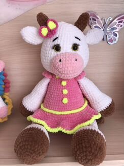 Вязаная игрушка коровка Новая