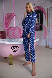 Костюм пижама синий лого луи виттон