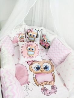 Бортики подушки в детскую кроватку кокон в кровать