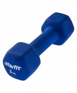 Гантель неопреновая DB-201 3 кг, синий, Starfit
