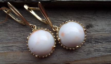 Коралл золото серьги авторская работа