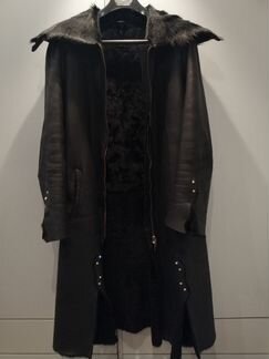 Дубленка натуральная 46 размер со стразами