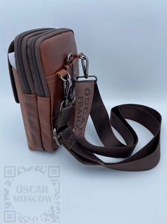 Кожаная мужская сумка через плечо, на ремень Oscar