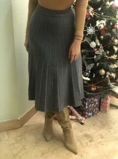 Юбка трикотаж,теплая,MaxMara,плиссировка