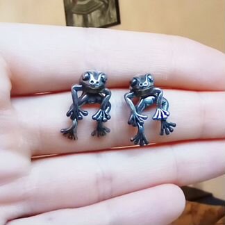 Серьги лягушки (серебро)