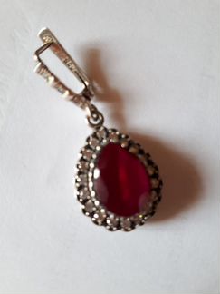 Серебряный сет с рубином