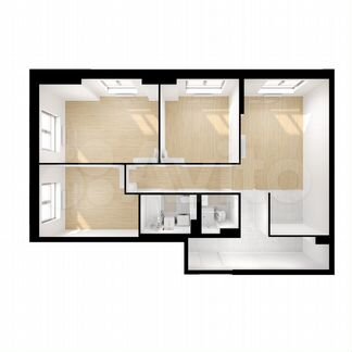 3-к квартира, 89 м², 21/33 эт.