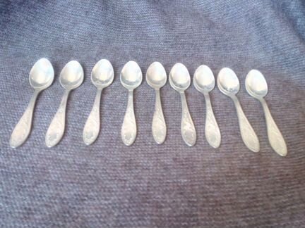 Ложки кофейные, мельхиоровые ситечко серебренное